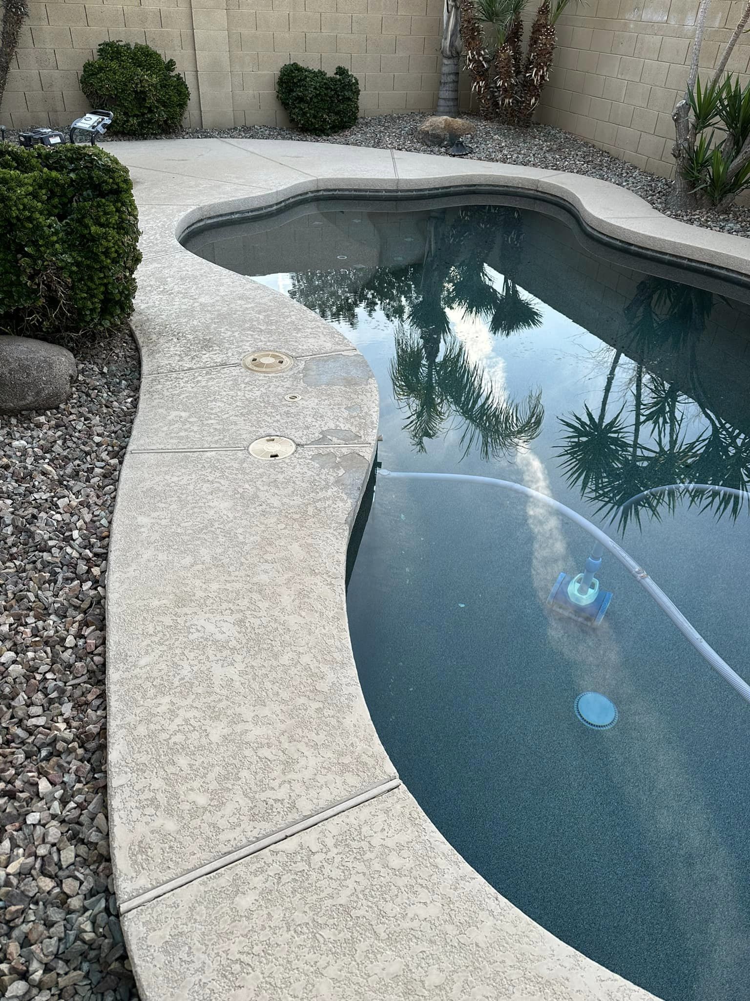 Project 3 pool deck before refinishing
