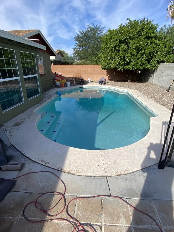 Project 1 pool deck before refinishing